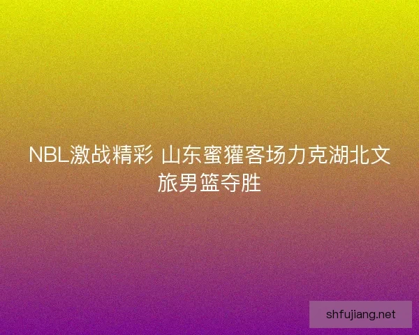 NBL激战精彩 山东蜜獾客场力克湖北文旅男篮夺胜