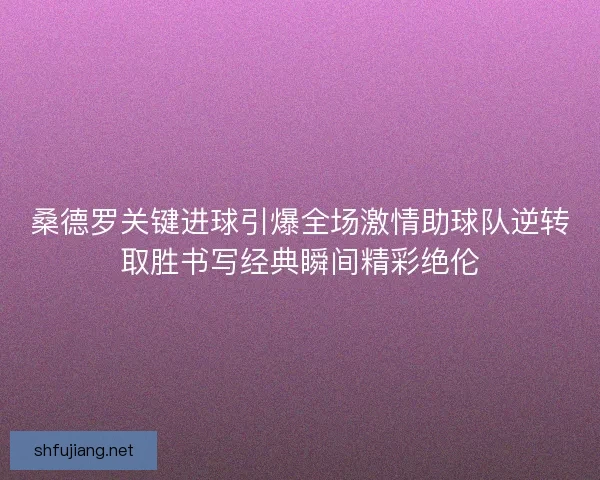 桑德罗关键进球引爆全场激情助球队逆转取胜书写经典瞬间精彩绝伦